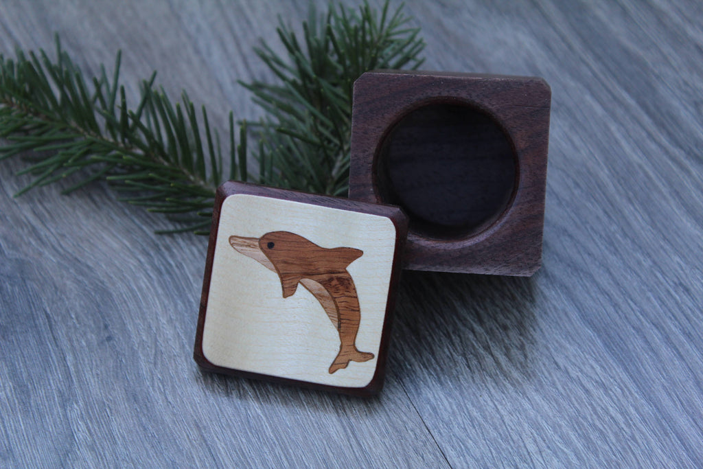 Wedding Ring Box, Dolpin Jewelry Box, Engagement Ring Box, Rustic Box, Wood Ring Bearer Box, Jewelry Storage, Custom Box, Custom Ring Box