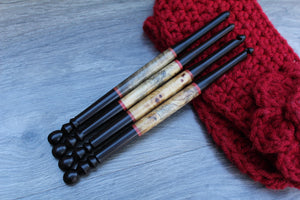 Size M-K-J-I Crochet Hook, Crochet hook set , Handmade set of Crochet hook, Hand Turned wood Crochet Hook, Wood Crochet hook Set