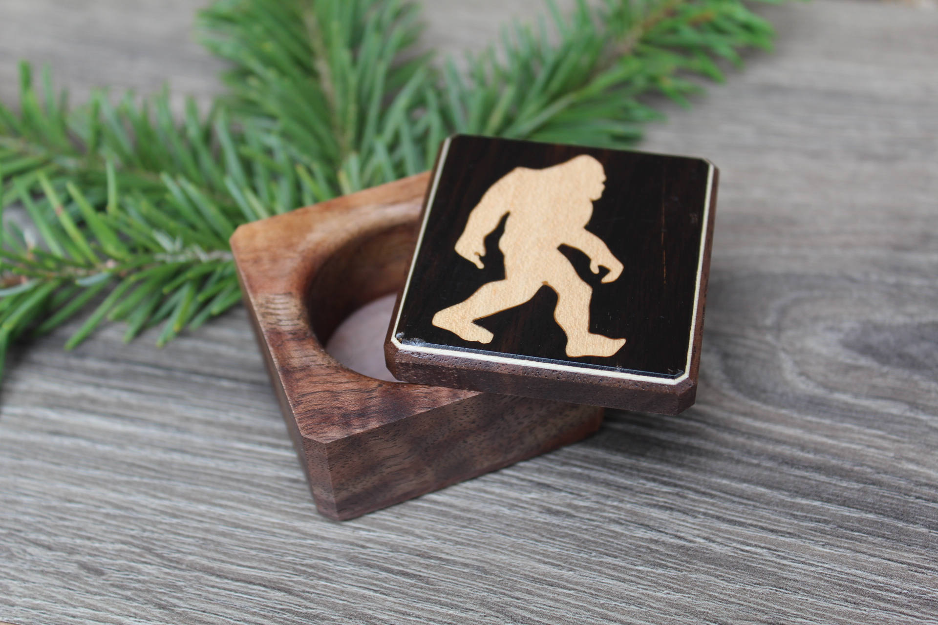 Unique jewelry Ring Box Holder Fishing His & Hers Wood bass storage Proposal  Bearer Rustic tooth Fairy Handmade Pill Box Gift for Him