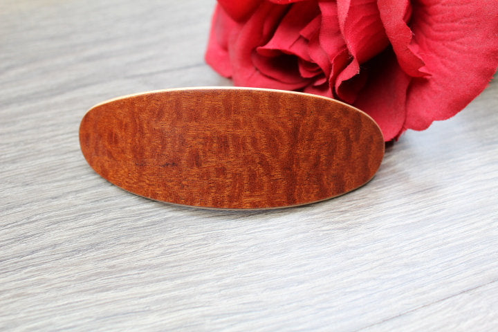 Wooden Hair Clip Brown French Hair Barrette, Hair clip Barrette, Makore Wood