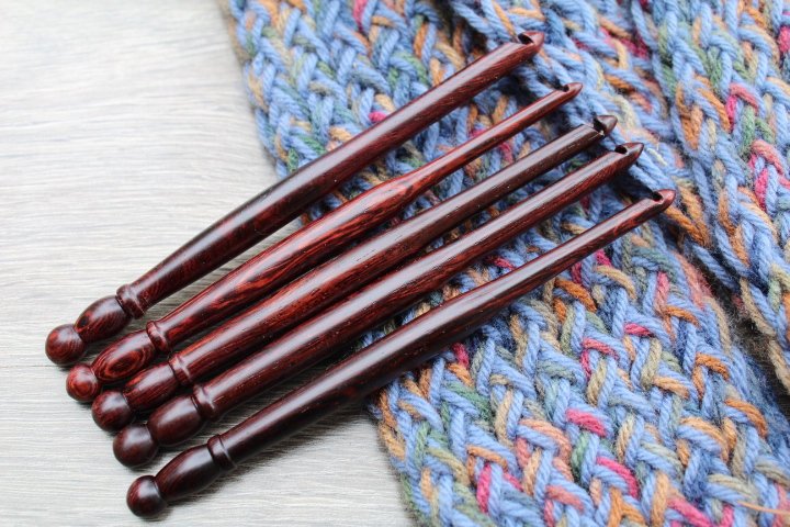 Size P-N-K-J-H Crochet Hook, Crochet hook set , Handmade set of Crochet hook, Brown **BUY ONE or SET**