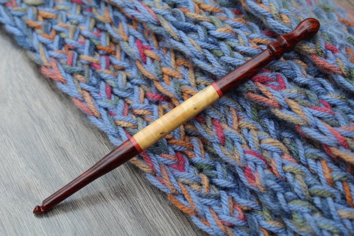 Wood crochet hook, Handmade Crochet hook, Size J Hand Turned 3