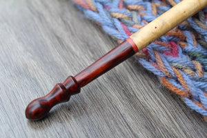 Wood crochet hook, Handmade Crochet hook, Size J Hand Turned 3 wood Crochet Hook