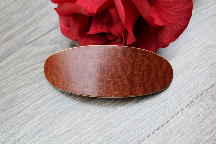 Wooden Hair Clip Brown French Hair Barrette, Hair clip Barrette, Makore Wood