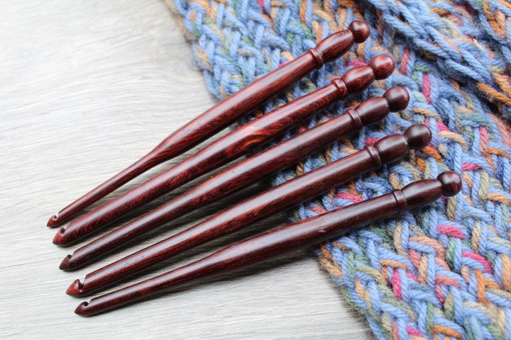 Size P-N-K-J-H Crochet Hook, Crochet hook set , Handmade set of Crochet hook, Brown **BUY ONE or SET**