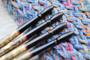 Size N-K-J-I-H Crochet Hook, Crochet hook set , Handmade set of Crochet hook, Purple Black White **BUY ONE or SET**
