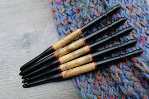 Size N-K-J-I Crochet Hook, Crochet hook set , Handmade set of Crochet hook, Red Black White **BUY ONE or SET**