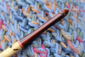 Size K Crochet hook, Pink Ivory Wood Crochet hook, Handmade Crochet Hook