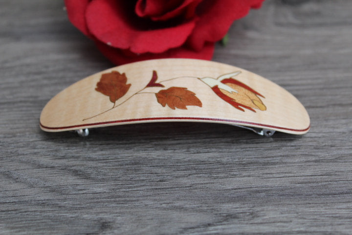 Tulip Hair Clip, Large Clip Hair Barrette, Wood Hair Clip Thick hair, Wooden Luxury French Barrette, Christmas gift, Mother, Bride