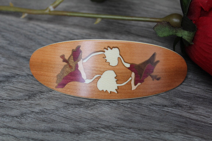 Tulip Hair Clip, Large Clip Hair Barrette, Wood Hair Clip Thick hair, Wooden Luxury French Barrette, Christmas gift, Mother, Bride