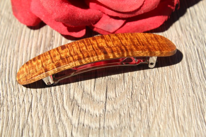 Wood Koa Hair Clip, Brown Ponytail Holder Hair Barrette Girl Toddler Small Birthday Anniversary Mother's gift Hawaii Wood Made in USA