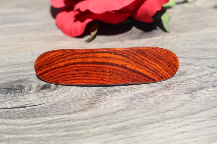 Wood Hair Clip, Cocobolo Hair Barrette, Frenck Hair Clip barrette, French France Barrette Gift for mom Made in USA