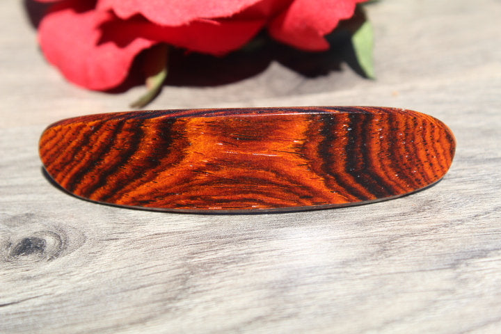 Wooden Hair Barrette, Hair Clip, French Clip Barrette, Small clip Baby barrette Wood Handmade in USA Cocobolo wood
