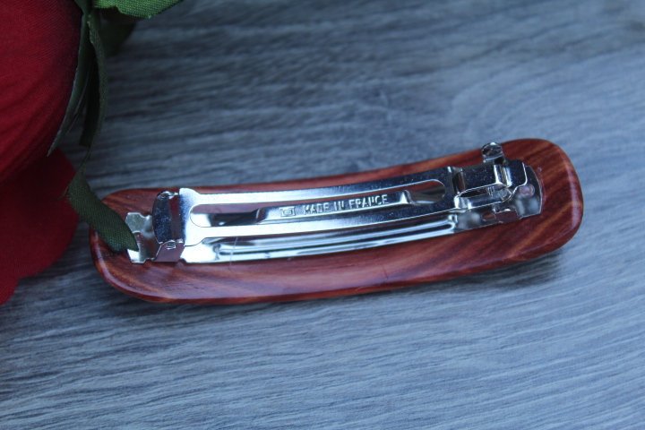 Wooden Hair Barrette, Hair Clip, French Clip Barrette, Small clip Baby barrette Wood Handmade in USA Cocobolo wood