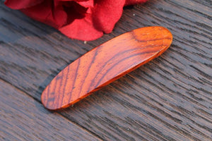 Wooden Hair Barrette, Brown Hair Clip, French Clip Barrette, Small clip barrette Wood Handmade in USA Cocobolo wood