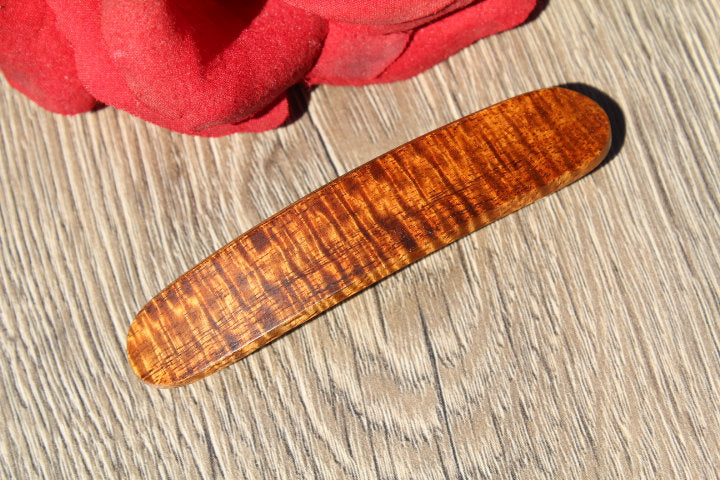 Wood Koa Hair Clip, Brown Ponytail Holder Hair Barrette Girl Toddler Small Birthday Anniversary Mother's gift Hawaii Wood Made in USA