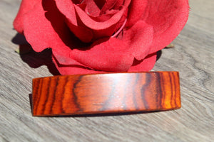 Wood French Clip Hair Barrette Girl Average hair Valentine's gift Birthday Anniversary Woman Cocobolo Wood Made in USA