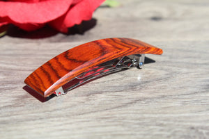 Wood French Clip Hair Barrette Girl Average hair Valentine's gift Birthday Anniversary Woman Cocobolo Wood Made in USA