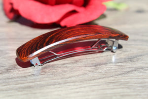 Wooden Hair Barrette, Brown Hair Clip, French Clip Barrette, Small clip barrette Wood Handmade in USA Cocobolo wood