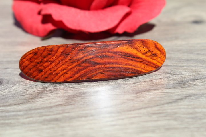 Small French Clip Hair Barrette Girl Toddler Cocobolo Birthday Anniversary Mother's gift Wood Made in USA