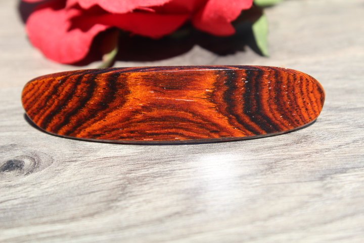 Wooden Hair Barrette, Hair Clip, French Clip Barrette, Small clip Baby barrette Wood Handmade in USA Cocobolo wood