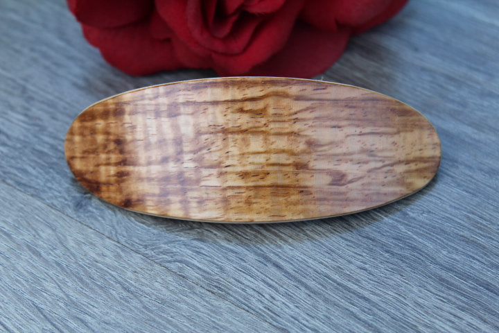 Koa Hair Clip, Wooden Hair Barrette, French Hair Clip, Hair Accessories, Toddler Women Baby Barrette, Wood Fashion Large Handmade in USA