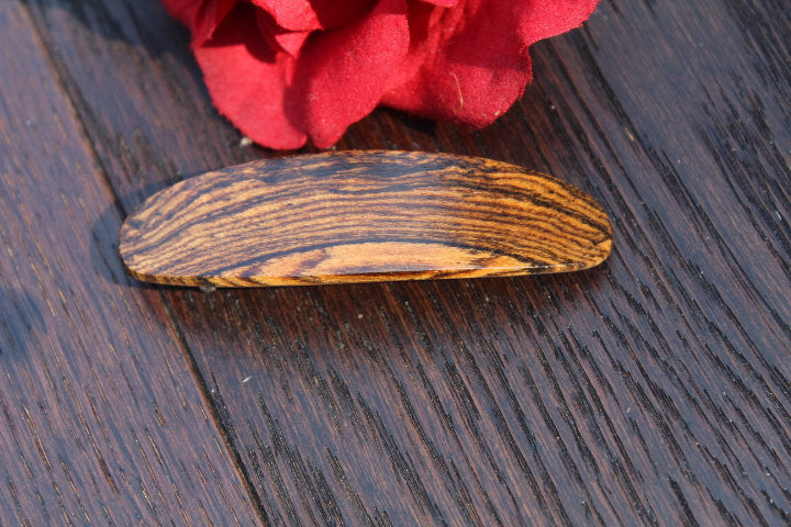 Wood Hair Clip, Hair Barrette, Black yellow clip, Slim Girl Toddler Small Birthday Anniversary Mother's gift Made in USA