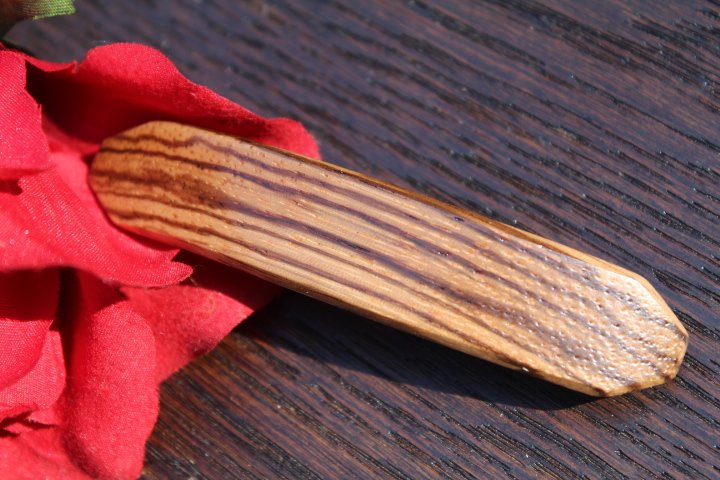 Wood Hair, Small Hair Barrette, Zebra Wood French Hair Clip barrette, French France Barrette Gift for mom Made in USA