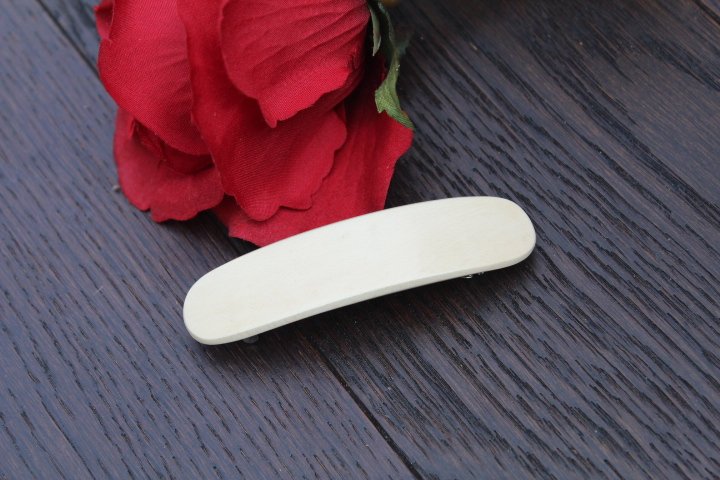 White Wood Hair Clip, French Hair Barrette, Baby Girl Toddler Christmas Gift, Mother's Valentine's gift Birthday Anniversary Woman Wood