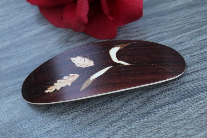 White Hair Clip, Hair Barrette, Baby Girl French Barrette Maple Wood Mother's day gift