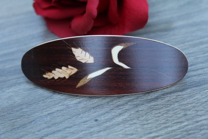 White Hair Clip, Hair Barrette, Baby Girl French Barrette Maple Wood Mother's day gift